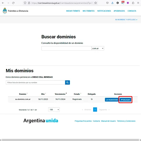 Lista de dominios