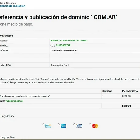 Seleccionar método de pago para finalizar