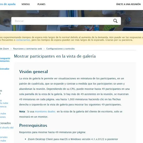 Vista de la galería de 100 personas
