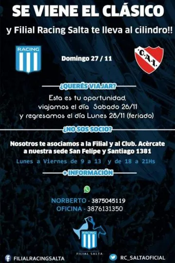 Viaje para ver el clásico.