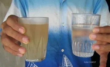 Diferencias entre el agua sin tratamiento y la potabilizada.