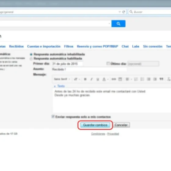 Confirmar cambios