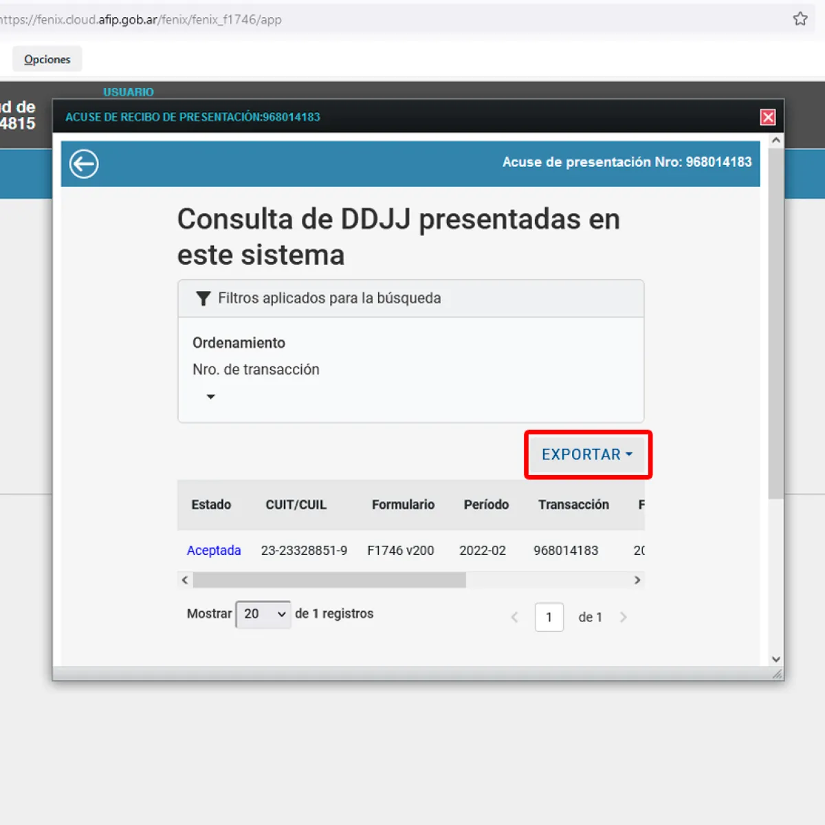 Confirmación de Solicitud de Devolución