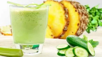 Jugo de piña, pepino y aloe vera