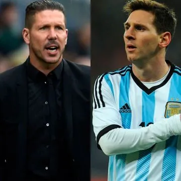 Diego Simeone y Lionel Messi