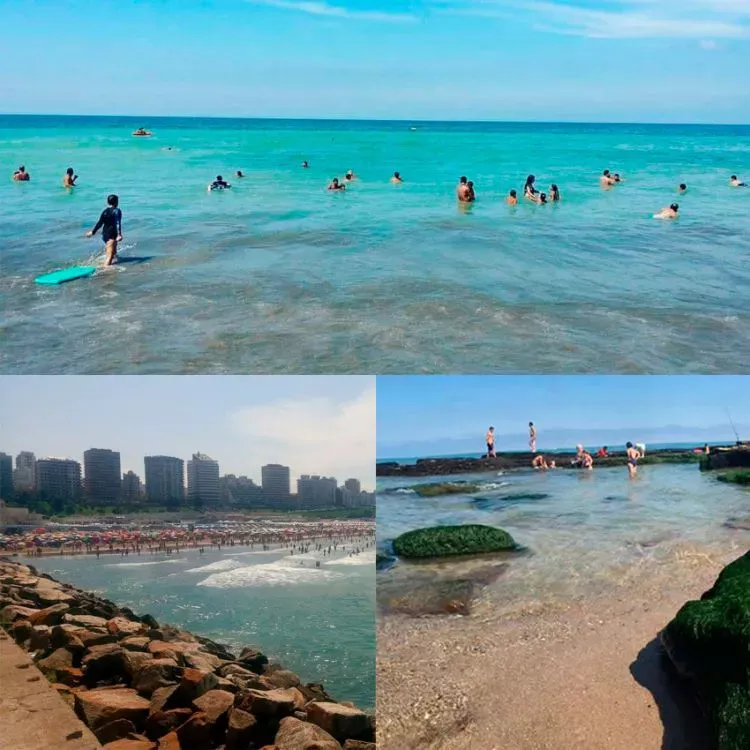 Aguas color turquesa similar al Caribe en Mar del Plata