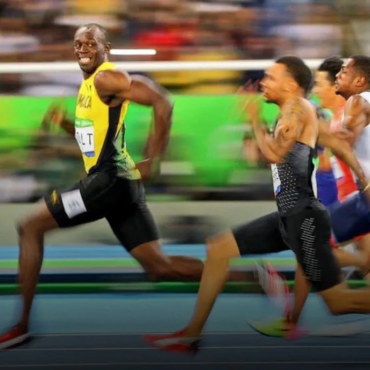 Bolt parece burlarse del canadiense Andre de Grasse; otra vez dominó la prueba sin complicaciones.